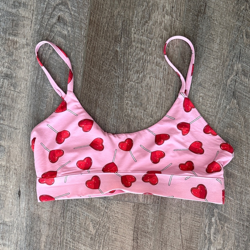 Pink Heart Lollipop Bralette - Women's Soft Stretch Bralette